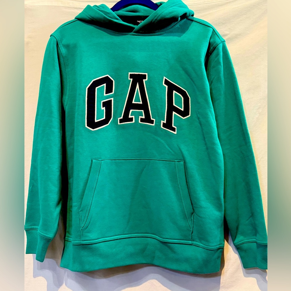 NEW -  GAP Kids VintageSoft Teal Front Pouch Hoodie - XXL